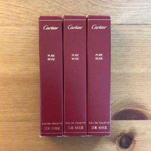 Cartier Pure Rose Eau de Toilette Perfume - three 3.5 ml bottles
